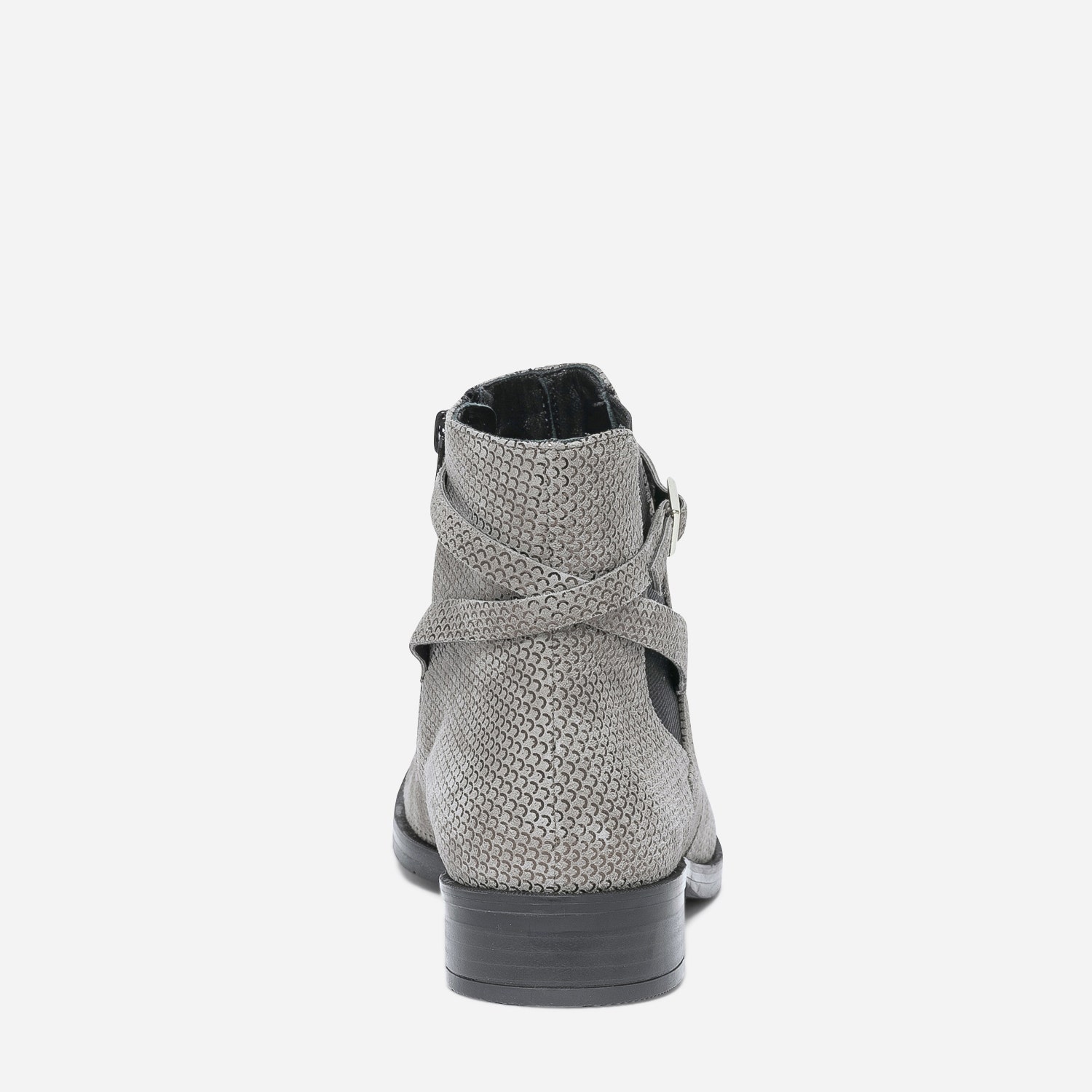 Chelsea boots ERAM FLEX gris cuir velours avec bride