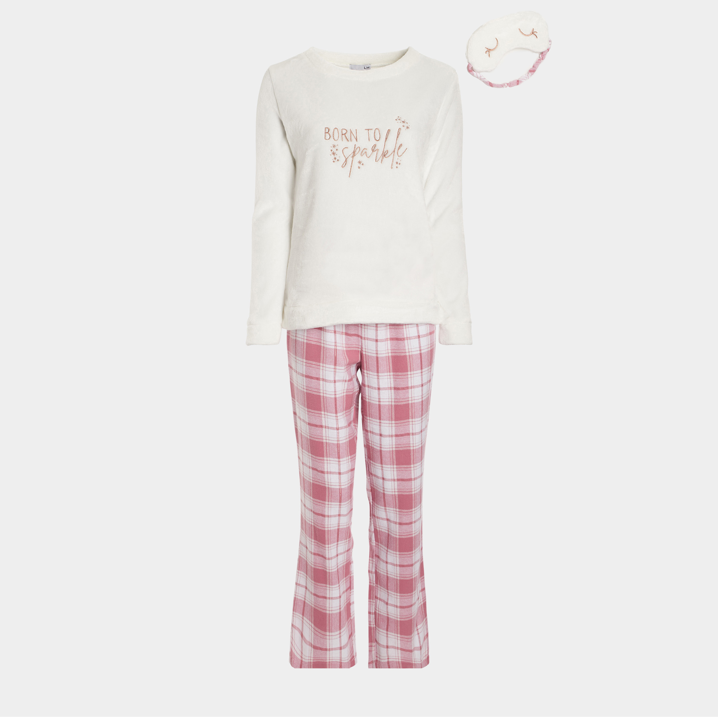 Ensemble pyjama 3 pièces rose framboise femme | La Halle