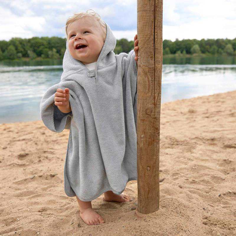 Poncho de plage bleu clair Lässig