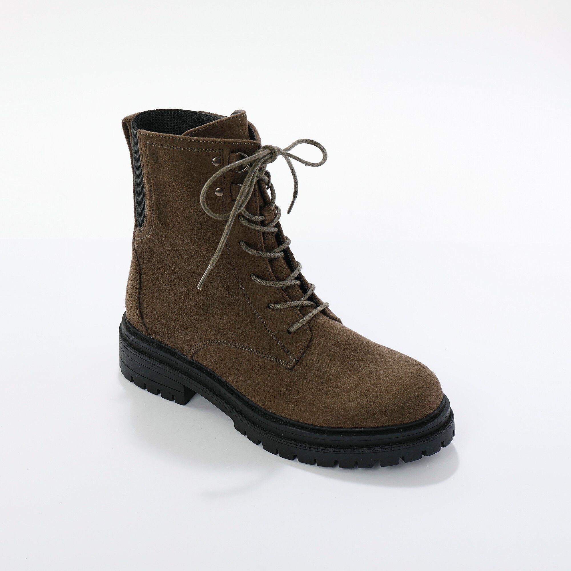 Boots montantes à lacets, semelle crantée