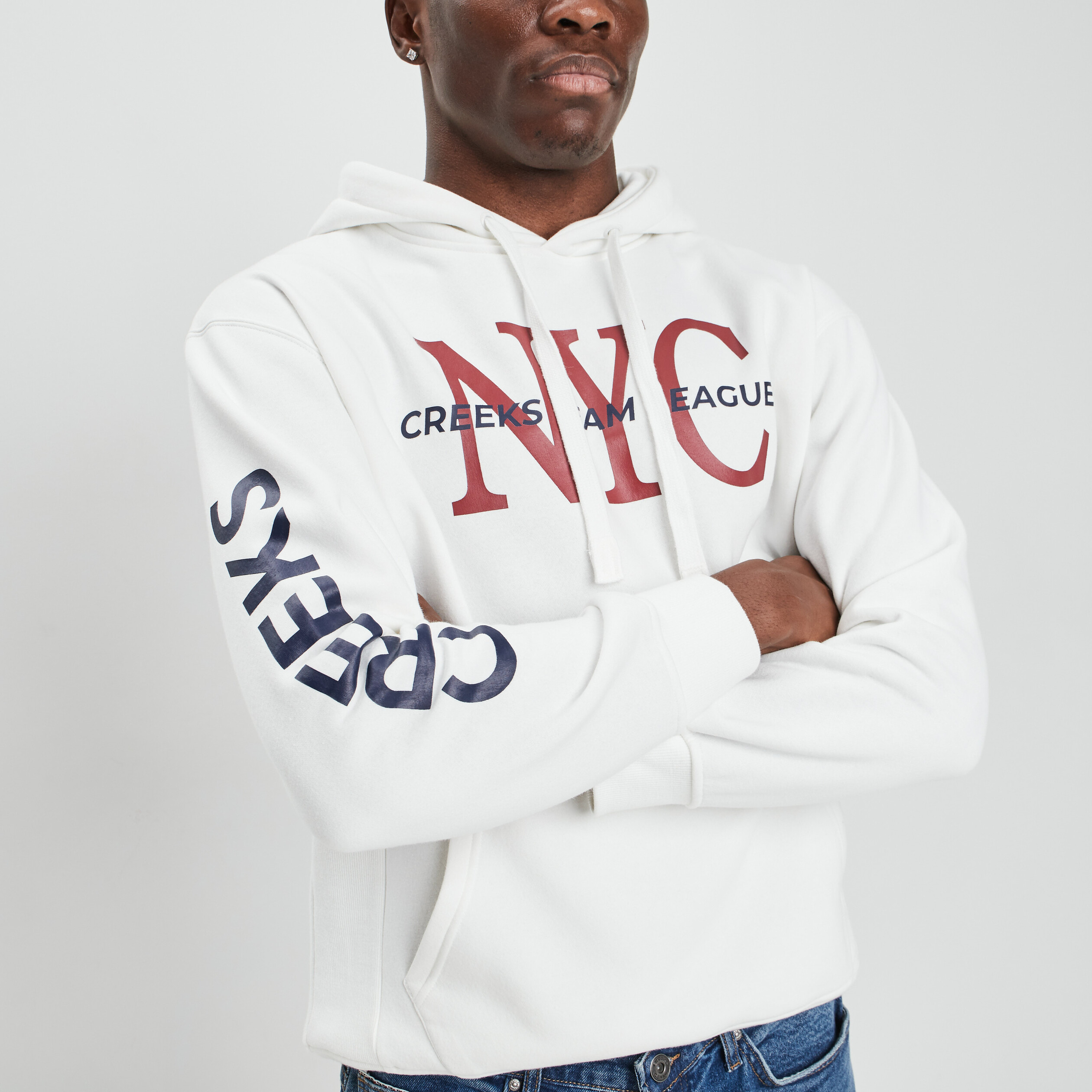 Sweat à capuche hoodie Creeks ivoire homme | La Halle