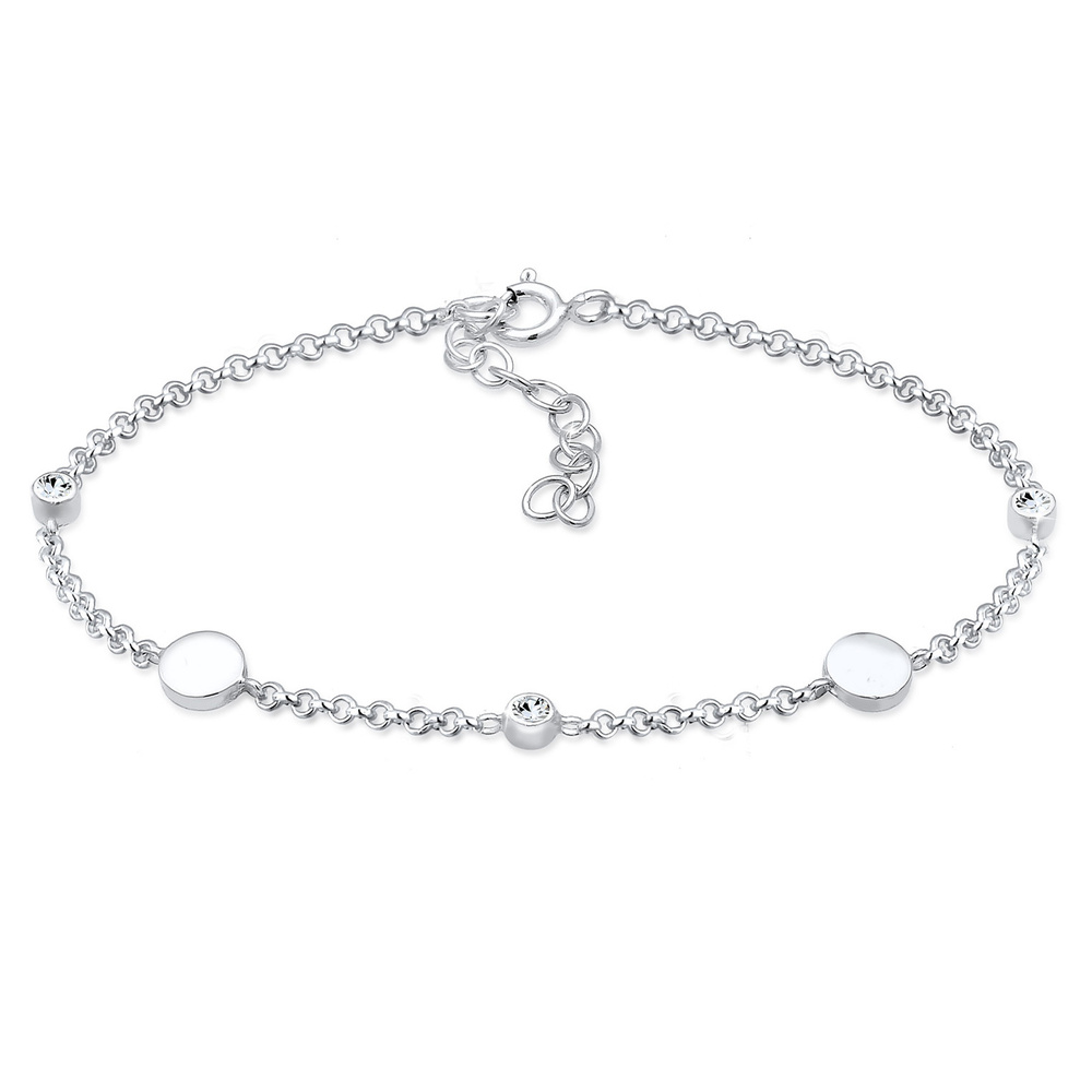 Elli Elli Bracelet Femme Plaquettes et Cristaux en Argent Sterling 925 Bracelet