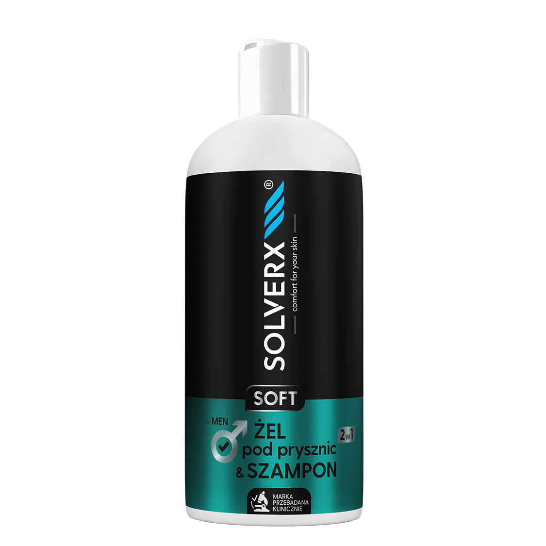 „Solverx Soft Men“ dušo želė ir šampūnas 2 viename