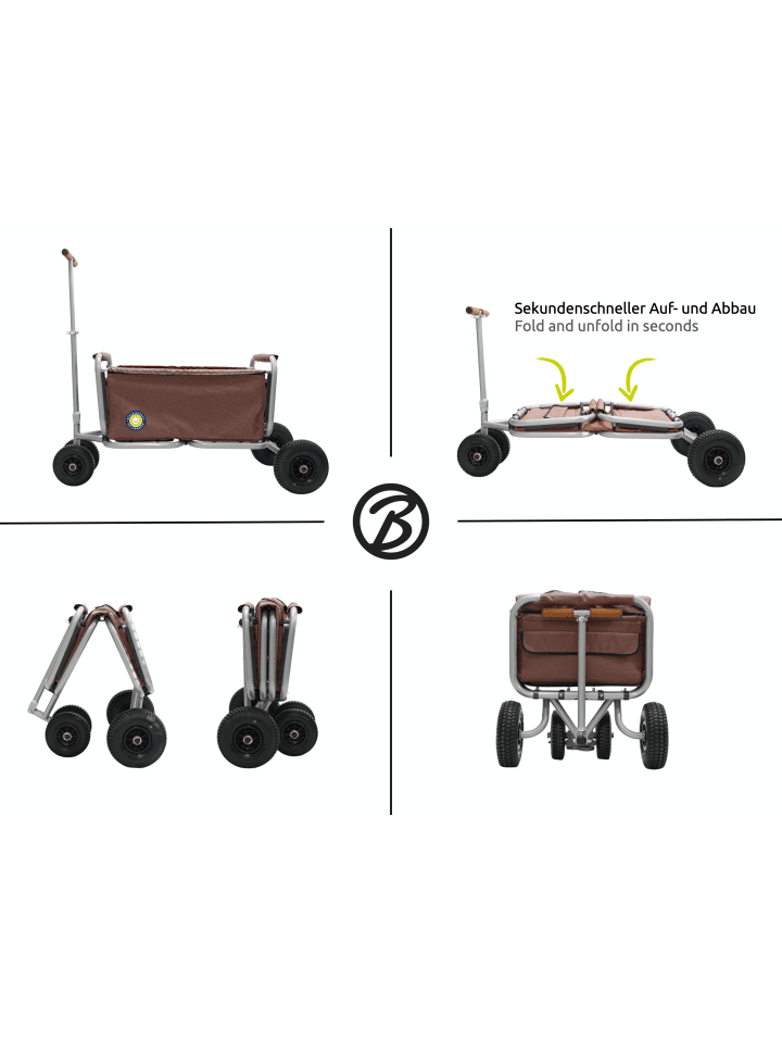 Beachtrekker Beachtrekker LiFe faltbarer Bollerwagen   Bremse, klappbarer Handwagen (Braun) günstig kaufen onesize