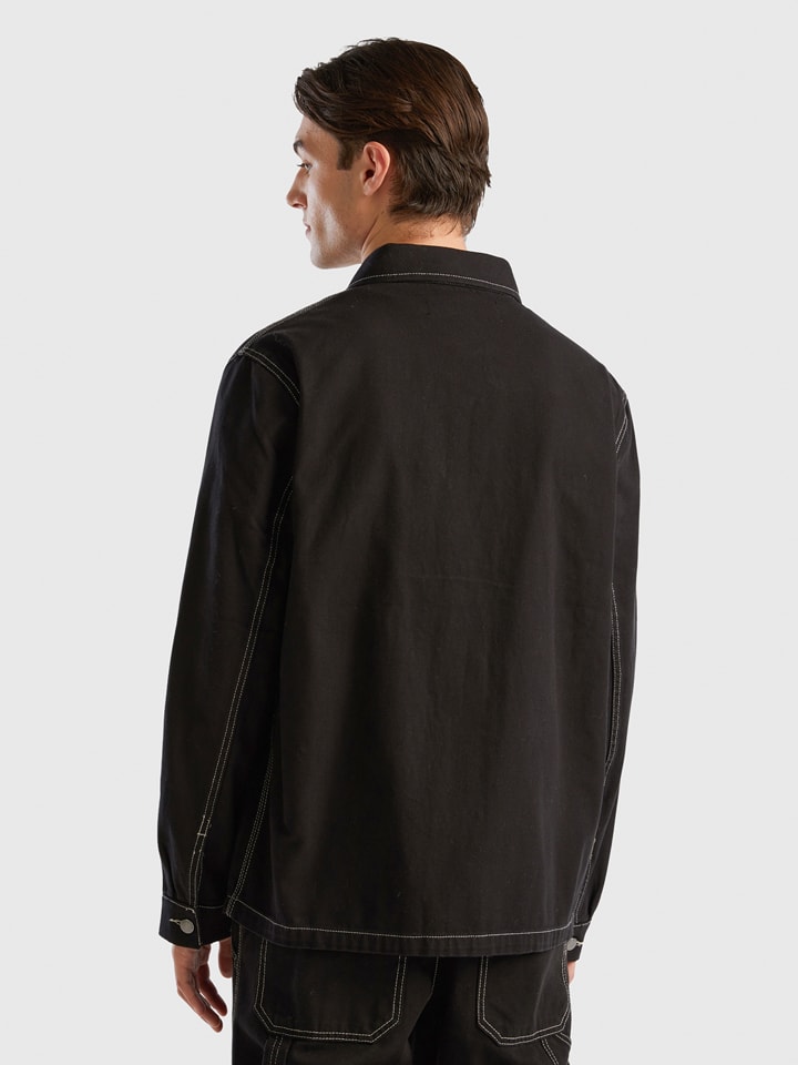 Benetton Hemdjacke in Schwarz günstig kaufen