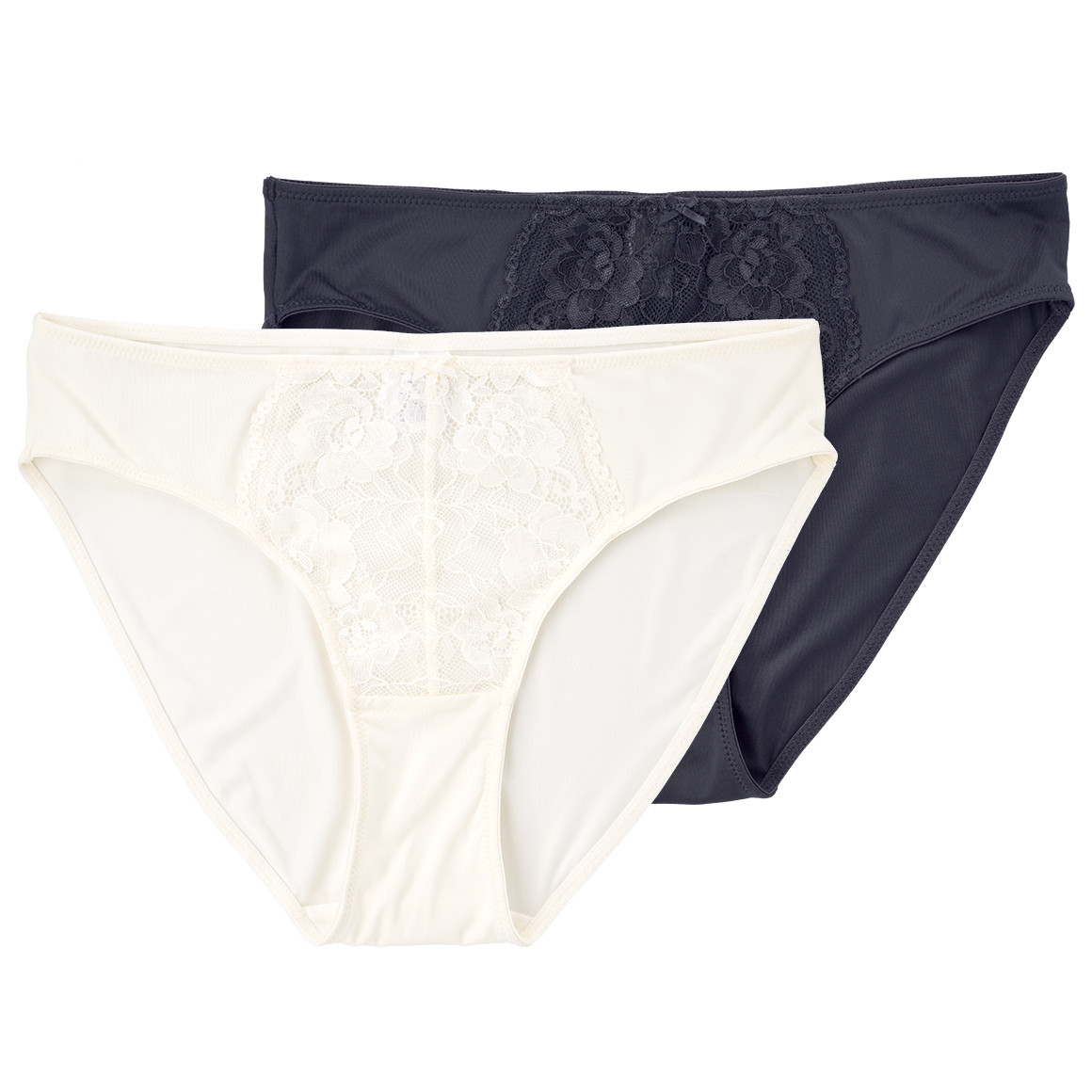 2 Damen Slips mit floraler Spitze