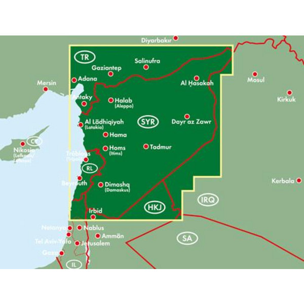Syrien, Autokarte 1:700.000 - Straßenkarte