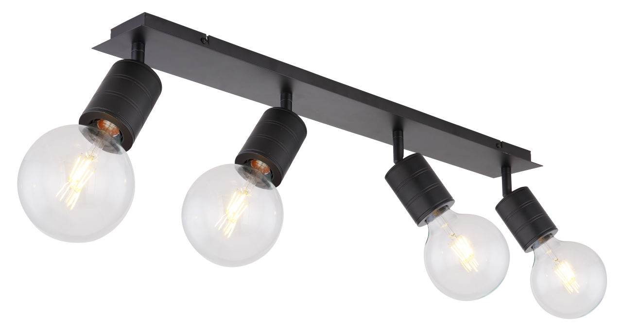 Globo Lighting - HERMINE - Strahler Metall schwarz, 4x E27