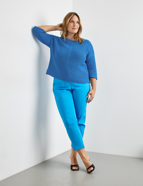 3/4 Arm Pullover aus Lochstrick