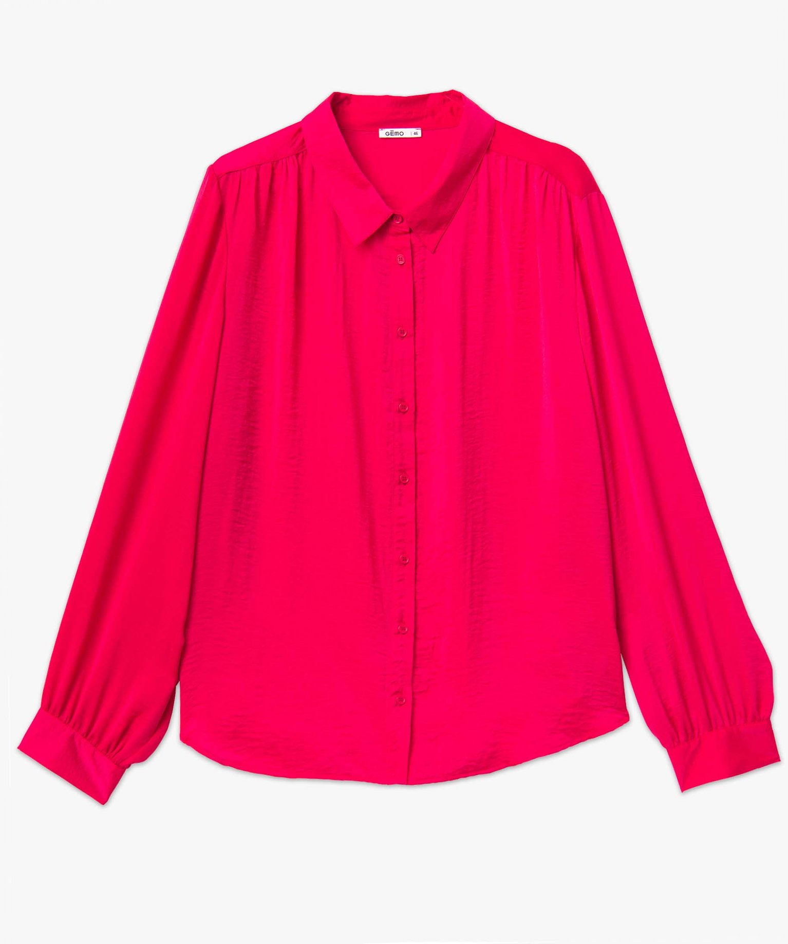 Chemise femme grande taille en matière satinée rose | GEMO