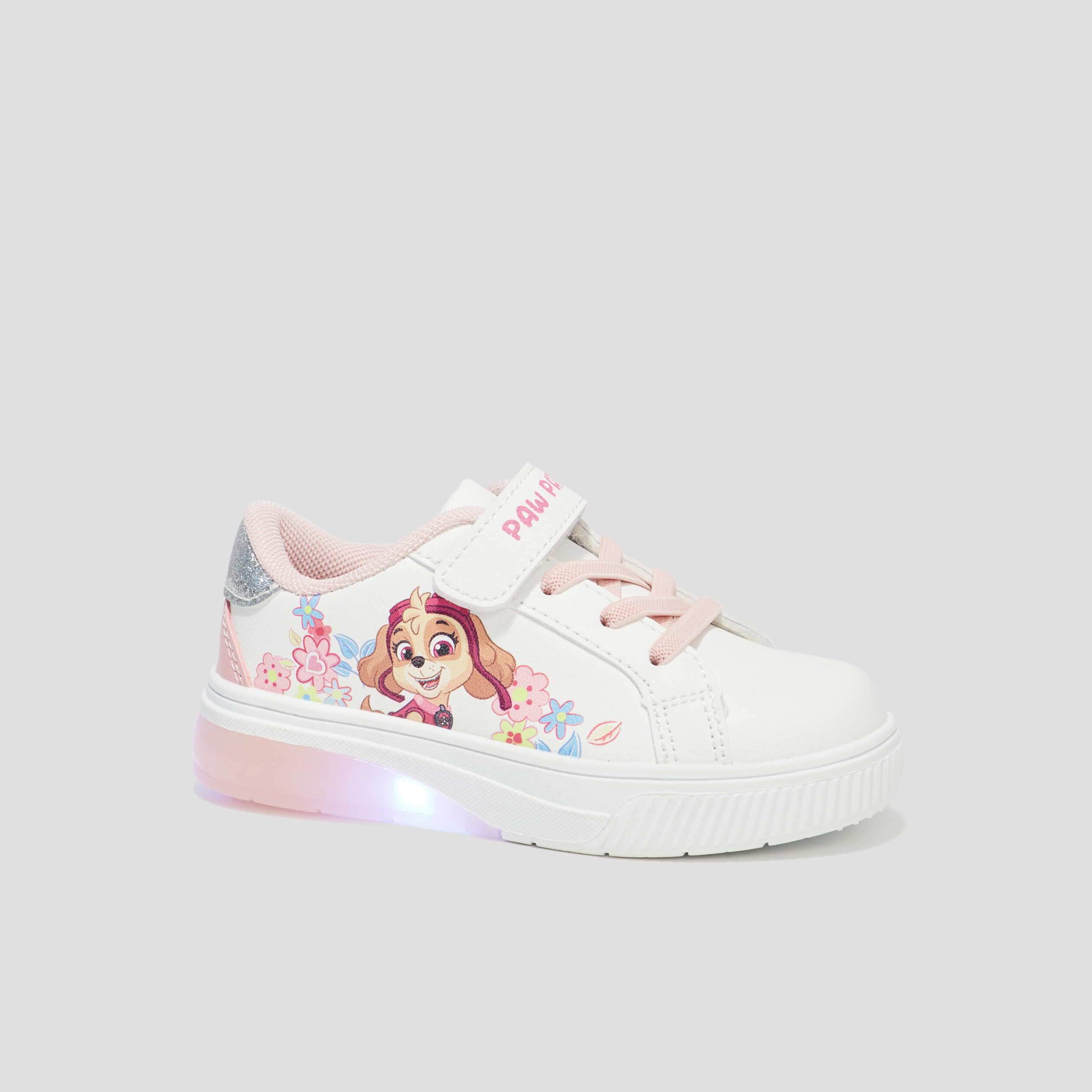 Tennis basses à scratchs Paw Patrol blanc fille | La Halle
