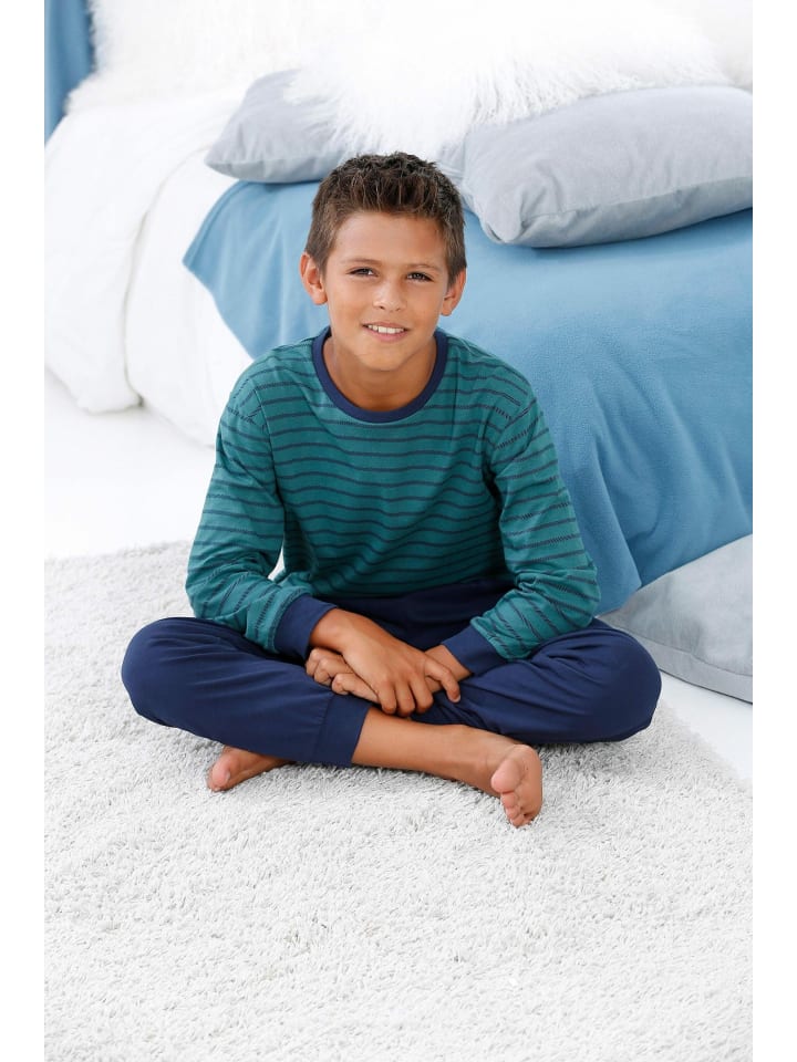 LE JOGGER Pyjama in petrol-marine günstig kaufen 182