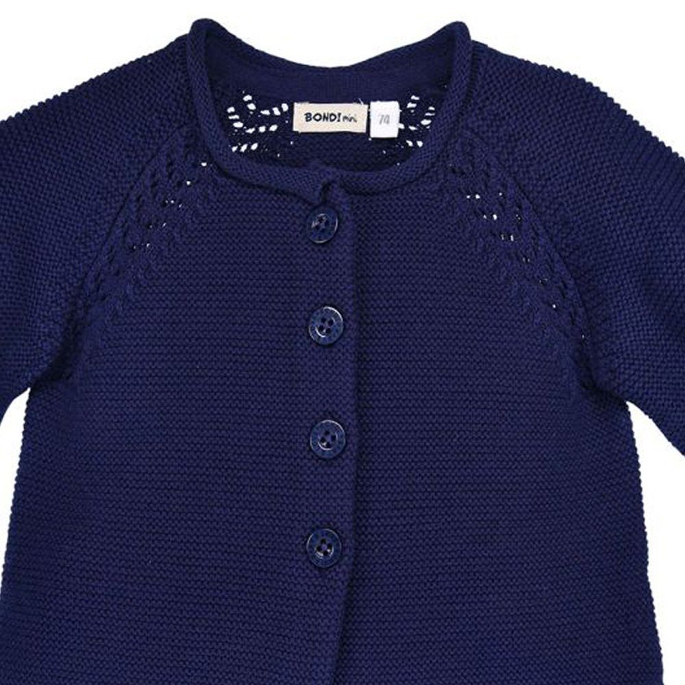 BONDI Strickjacke Baby Mädchen Strickjacke A-Form 86593, Navy Blau