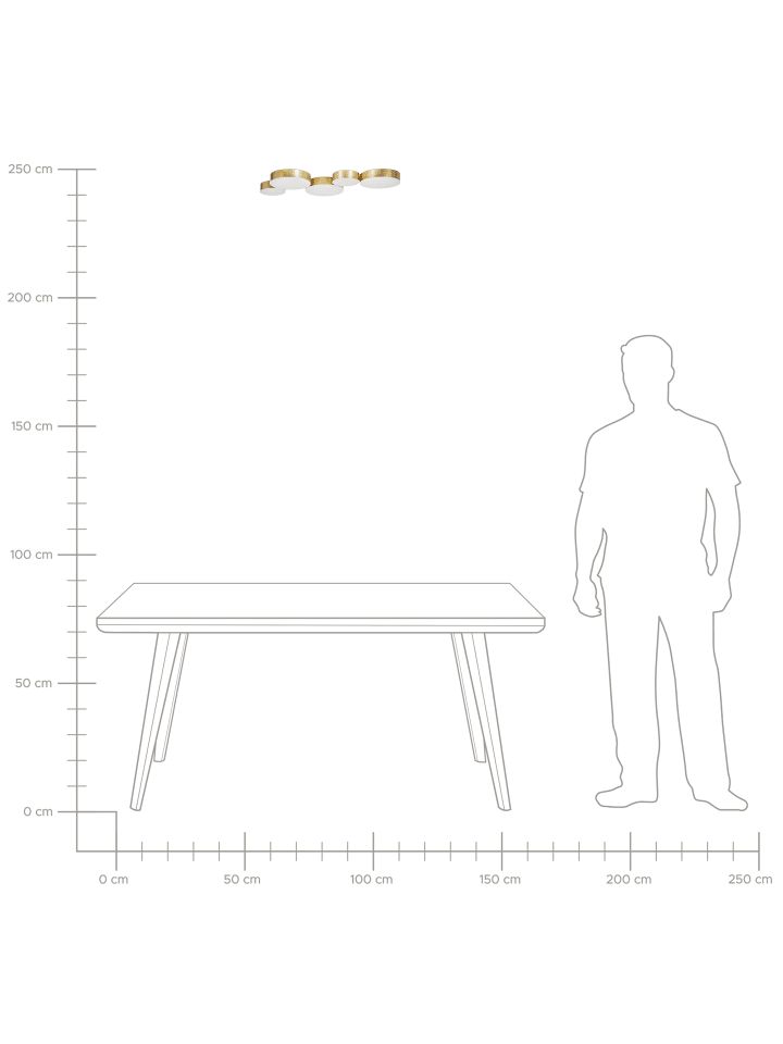 Beliani Deckenleuchten LUGA in Gold - (W) 54 x (H) 3 x (L) 20 cm günstig kaufen onesize