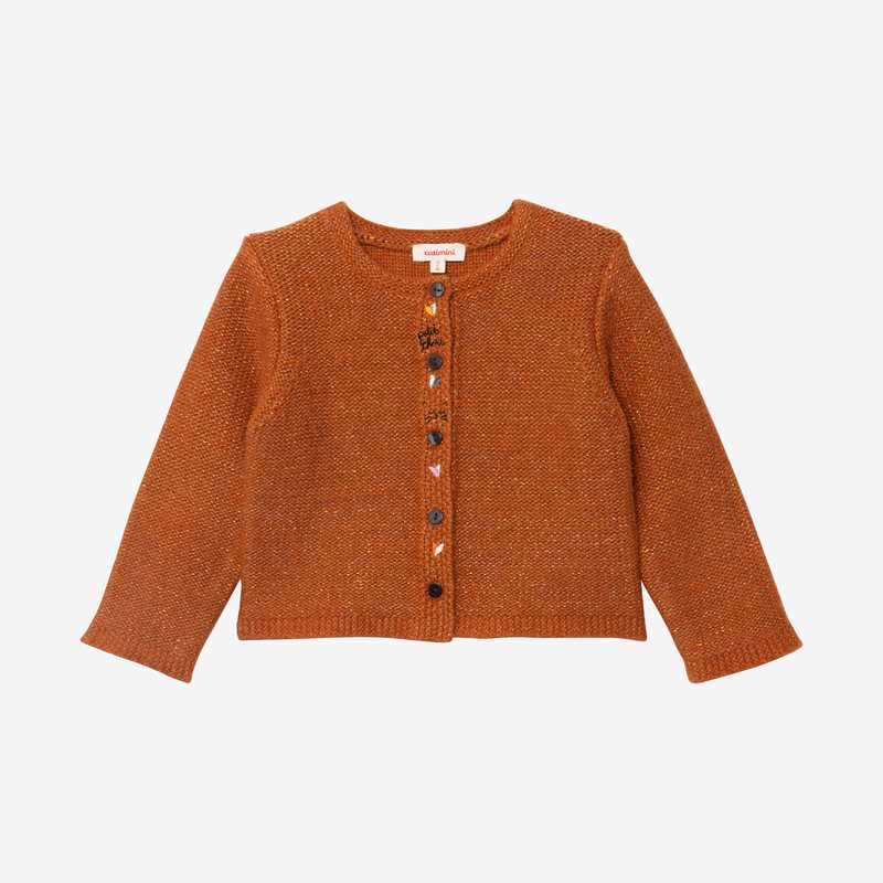 Cardigan fille tricot lurex caramel Catimini