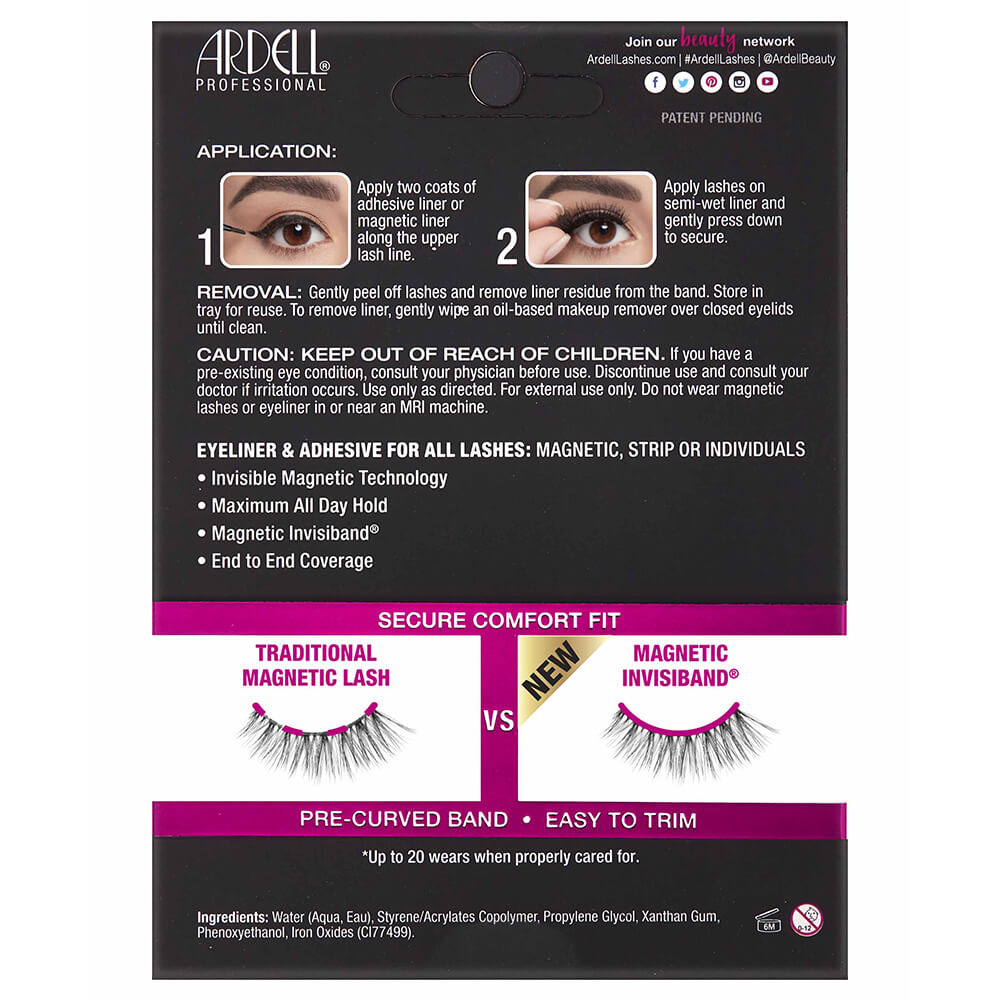 Ardell Faux-Cils Magnétique MegaHold Demi Wispies avec colle/feutre eyeliner Duo 2,5g Faux-Cils Magnétiques en frange réutilisables, avec colle/feutre eyeliner inclus