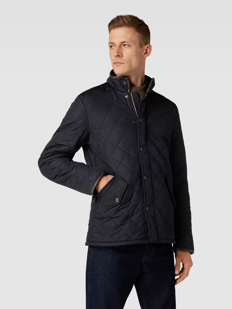 Steppjacke mit Stehkragen Modell 'POWELL' in marineblau