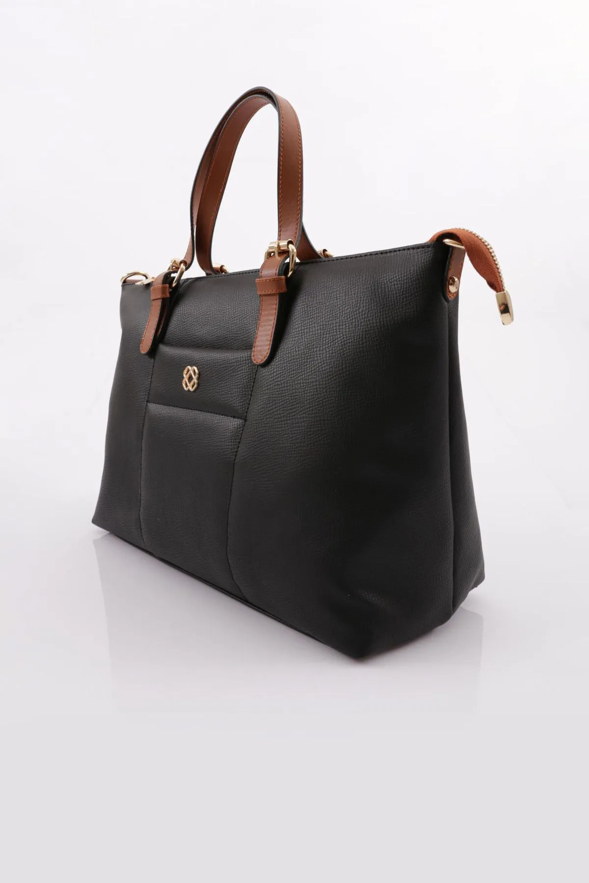 DGN  147 Modell Damen Schulter- und Handtasche - Schwarz Hellbraun