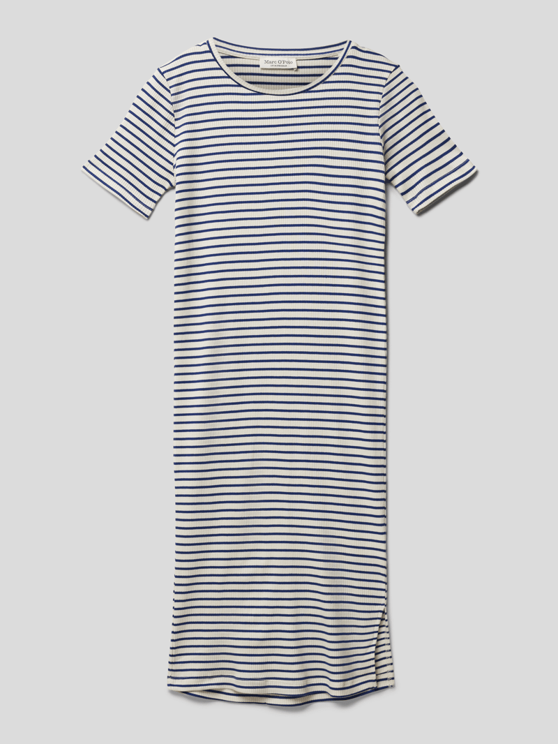 Sweatkleid mit Strukturmuster in blau