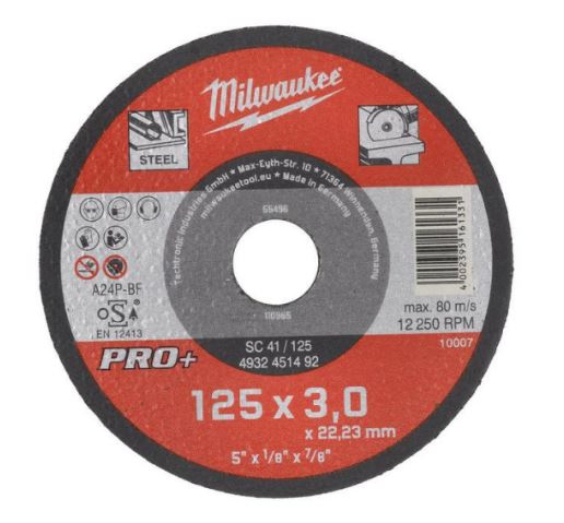 Milwaukee-lisävarusteet 4932451492 metallin katkaisulaikka SC41 125 x 3 mm PRO+