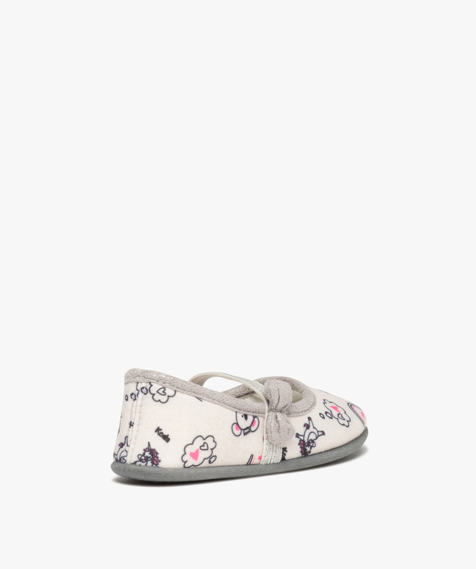 Chaussons en forme de ballerines en jersey imprimé fille beige | GEMO