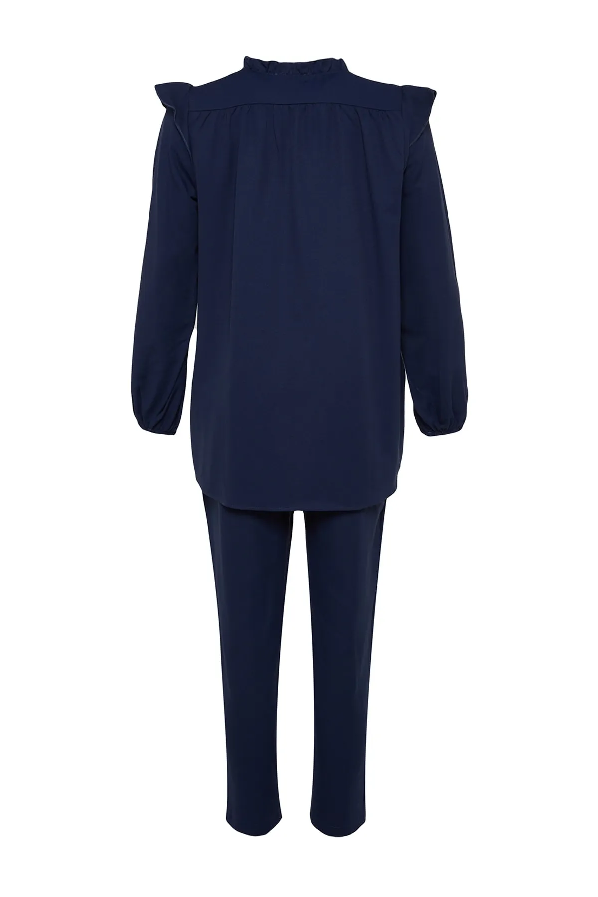 Trendyol Modest  Marineblaues Tunika-Hosen-Set im Denim-Look TCTSS23US00058