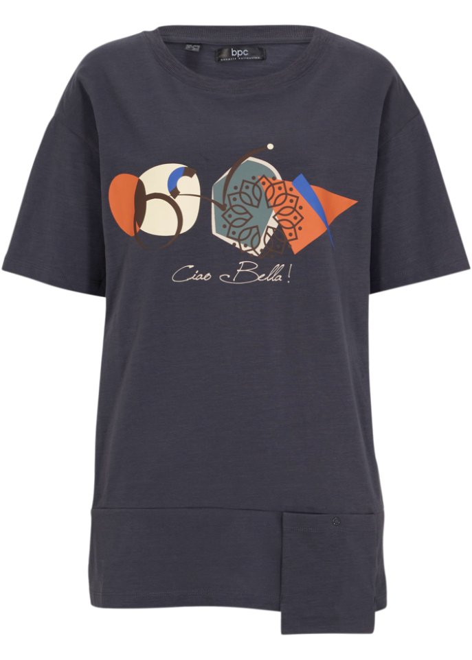 T-Shirt mit Tasche, 3/4 Arm