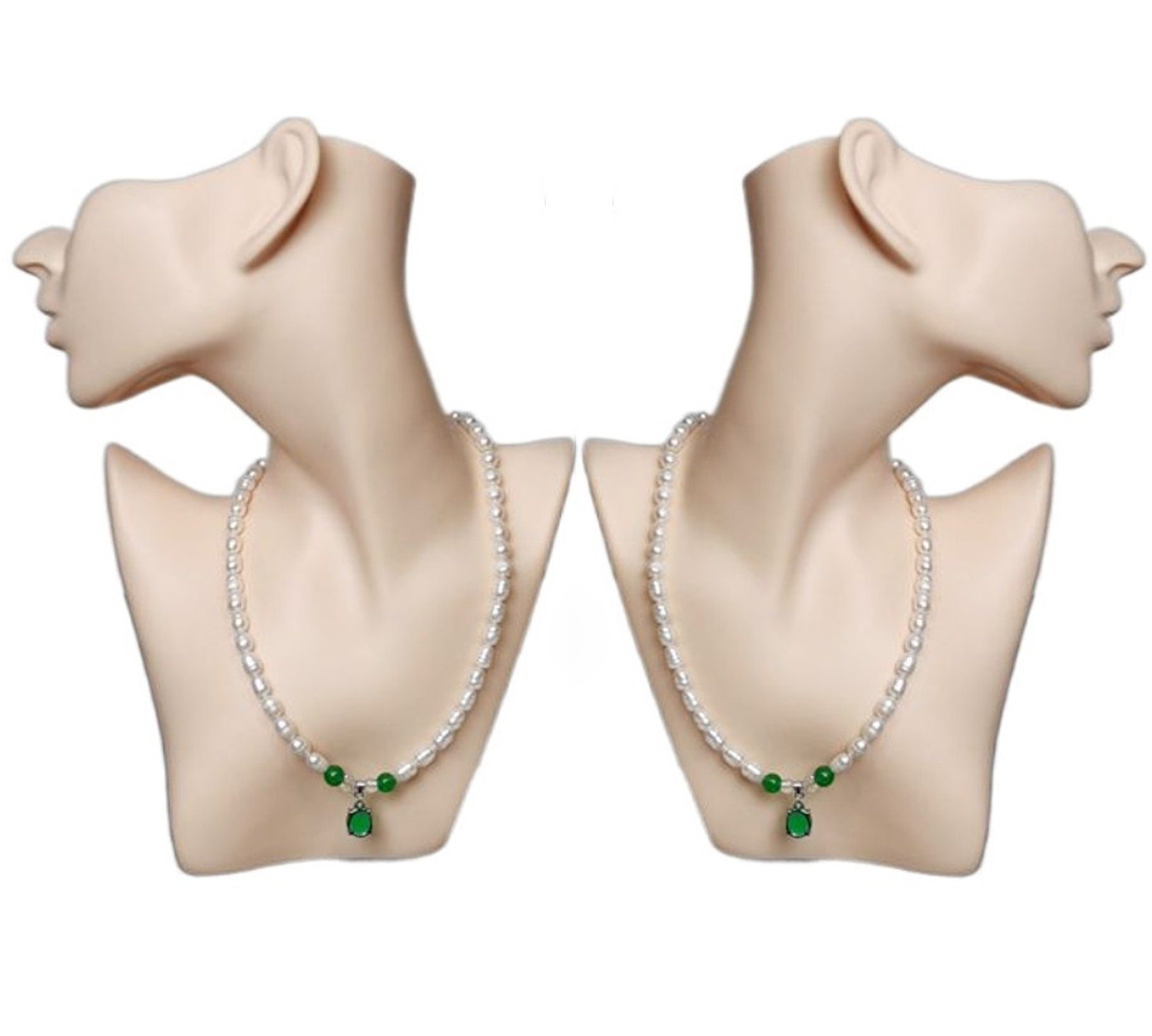 BAYLI Schmuckständer 2x Schmuckbüste Hautfarbe, Schmuck-Mannequin Büste als Schmuckständer