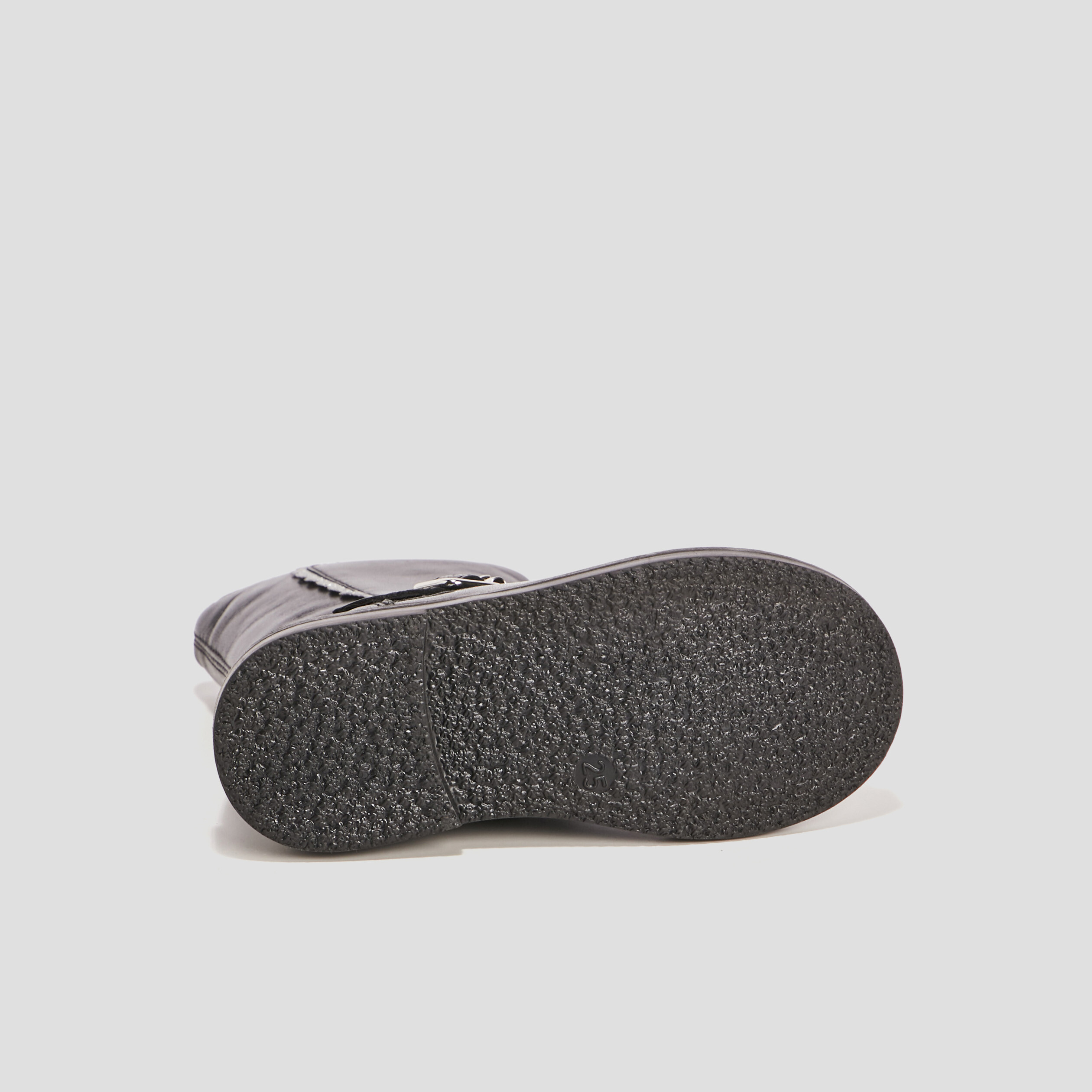 Bottes zippées en cuir noir fille | La Halle