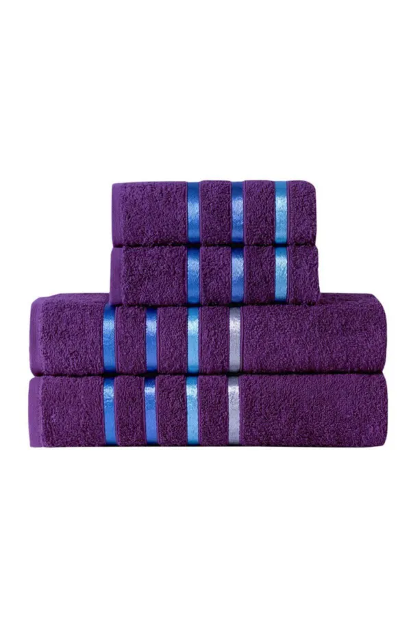 Karna Home  Bale 4-teiliges Badetuch-Set Lila