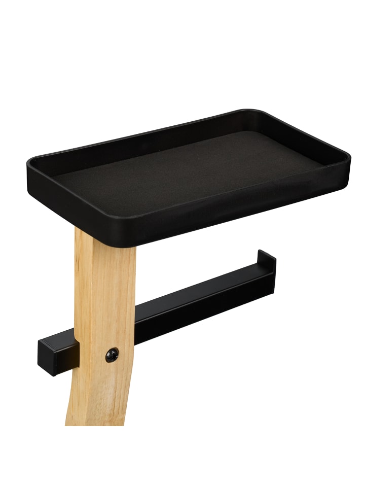 relaxdays WC Garnitur in Schwarz/ Natur - (B)23 x (H)80,5 x (T)18 cm günstig kaufen onesize