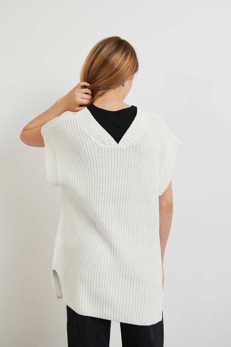 S knit long vest