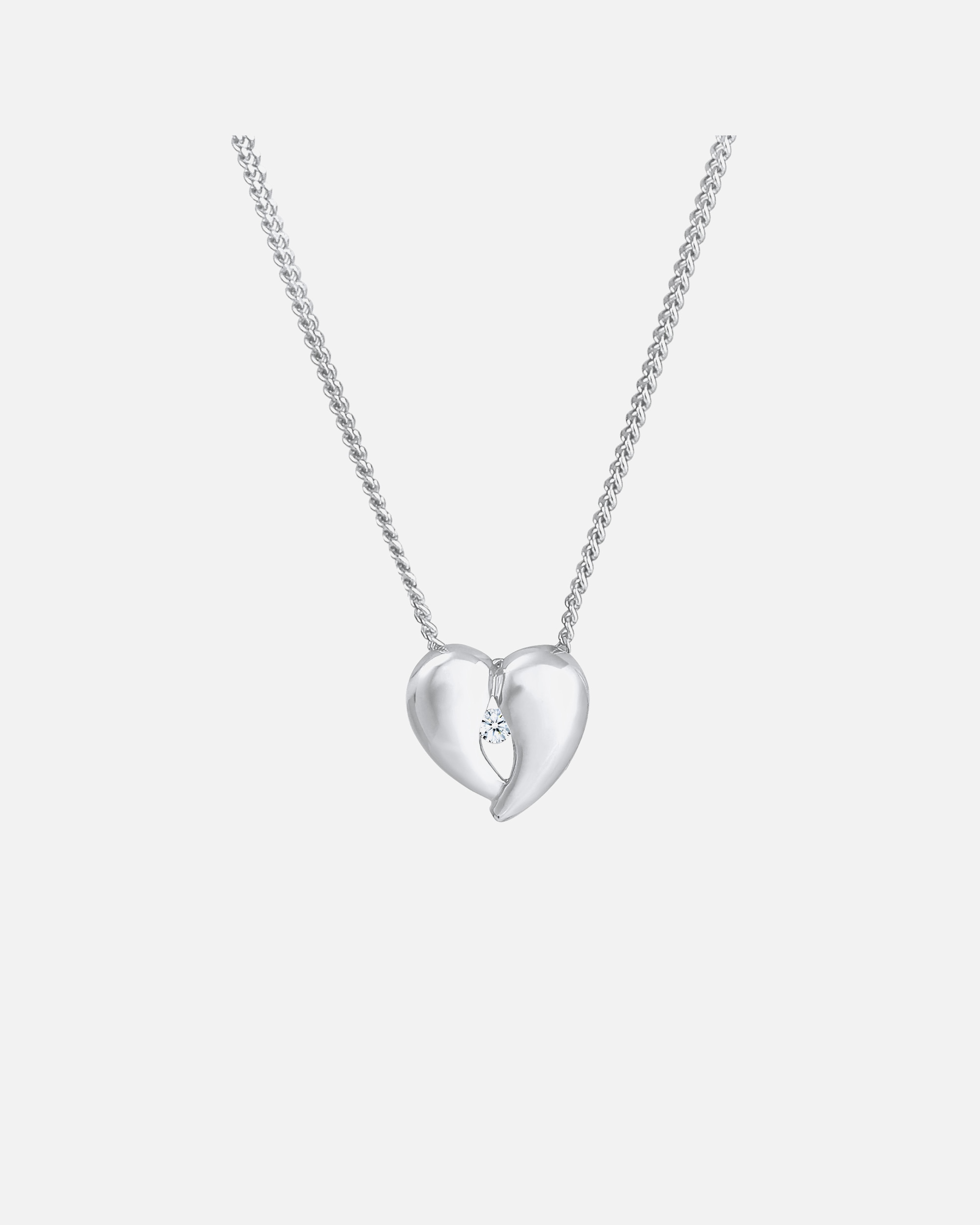Elli DIAMONDS Filigran hjerteanheng med diamant (0,03 ct.) i 925 sterlingsølv