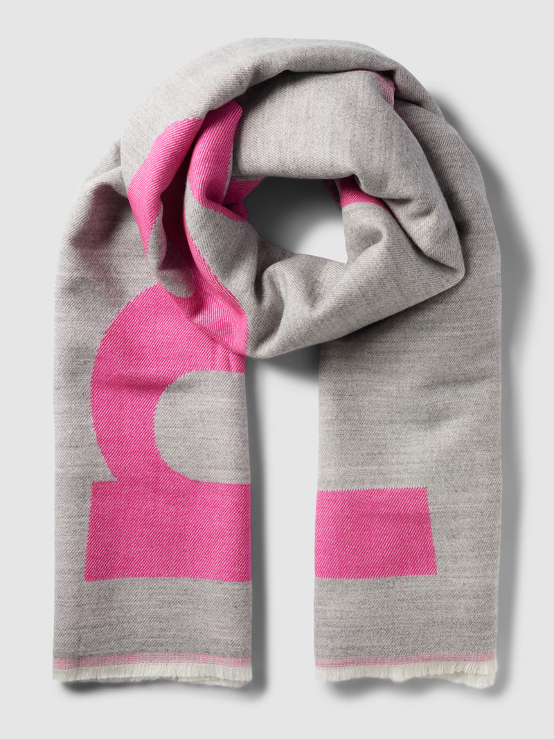 Schal mit Label-Print in mittelgrau
