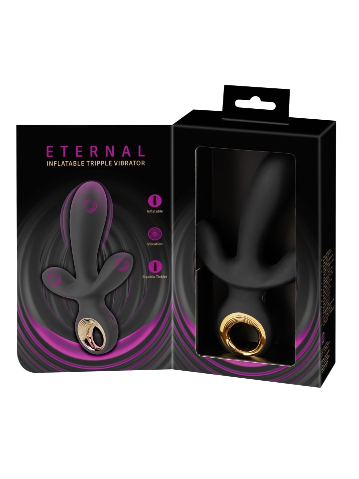 You2Toys Triple-Vibrator Inflatable Triple Vibrator in schwarz günstig kaufen 18,8 cm