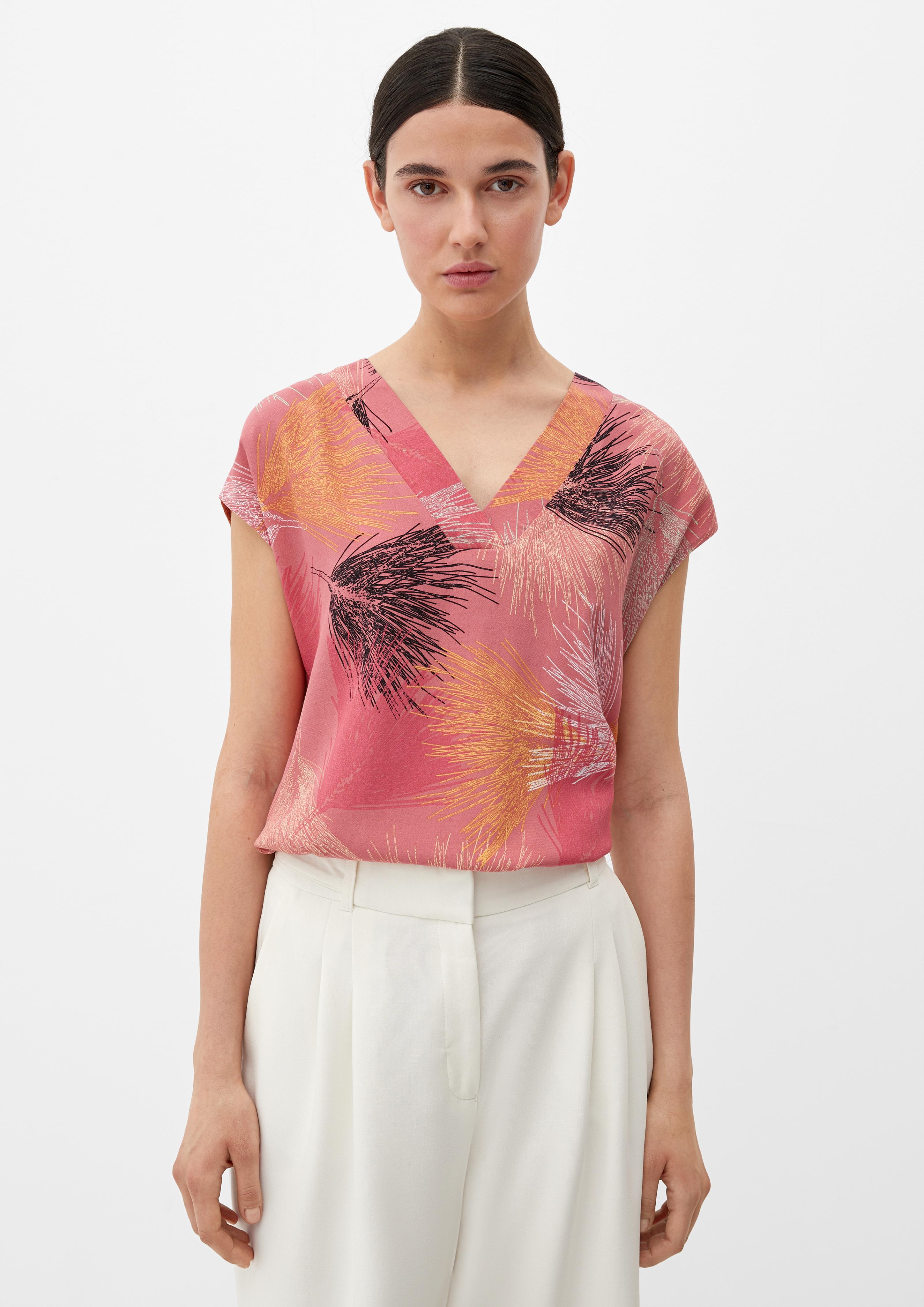 Viskosebluse mit V-Ausschnitt  2130213-20A0