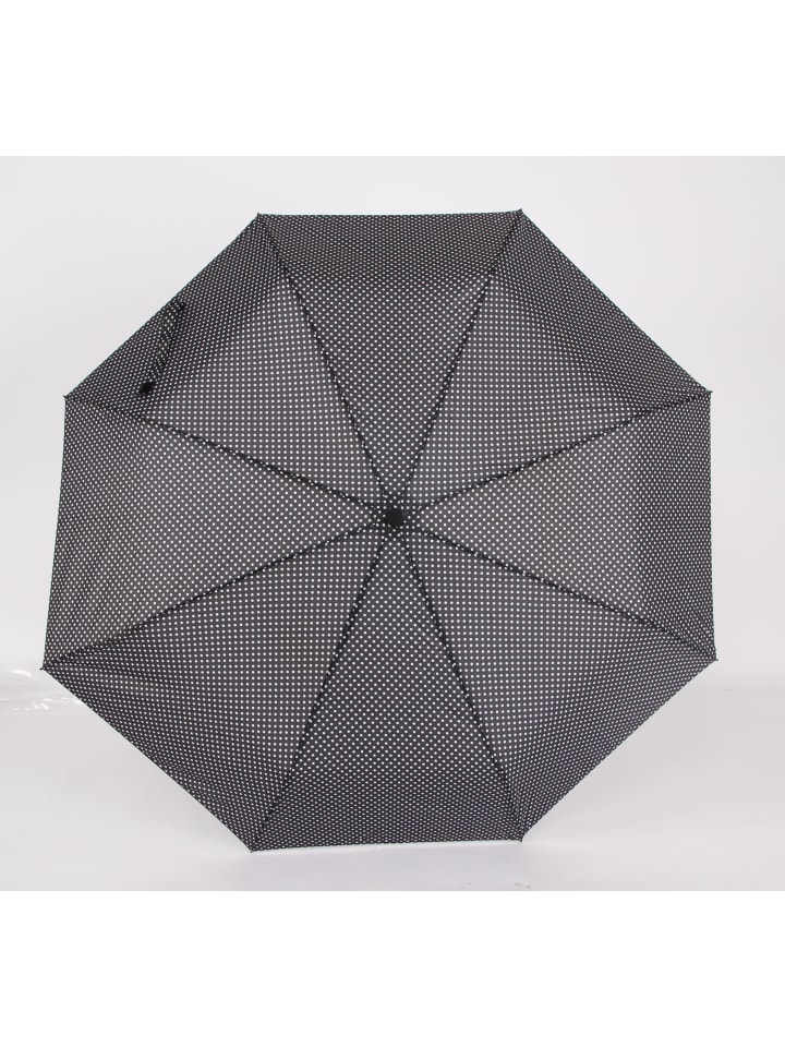 COFI 1453 Teleskop Taschenschirm mit Schutzhülle gepunktet Fiberglasstange in Schwarz günstig kaufen onesize