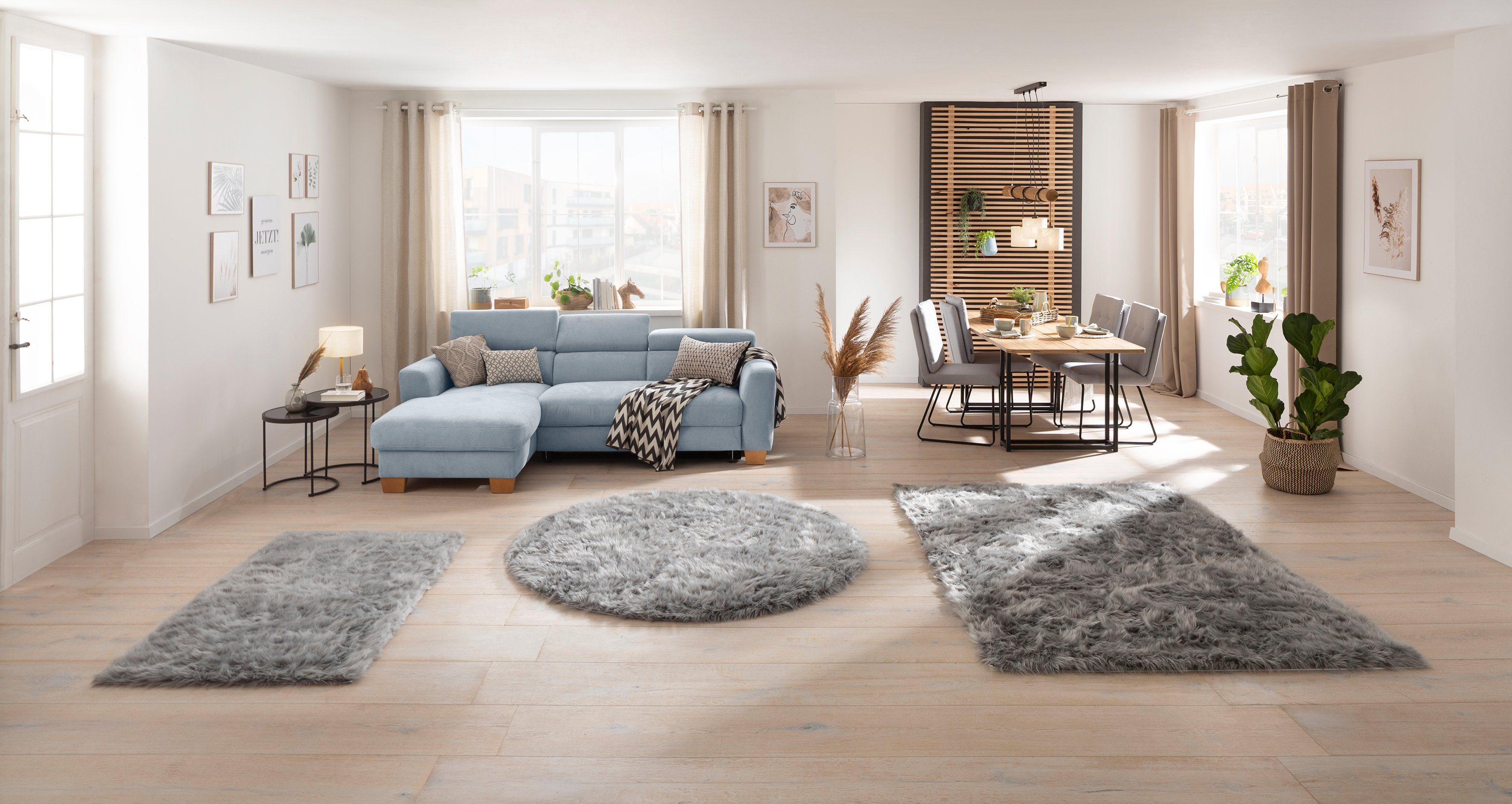 Hochflor-Teppich Valeria Fellteppich kuschelig, Home affaire, rechteckig, Höhe: 60 mm, Kunstfell, weiche Teppiche, Wohnzimmer, Schlafzimmer, Esszimmer