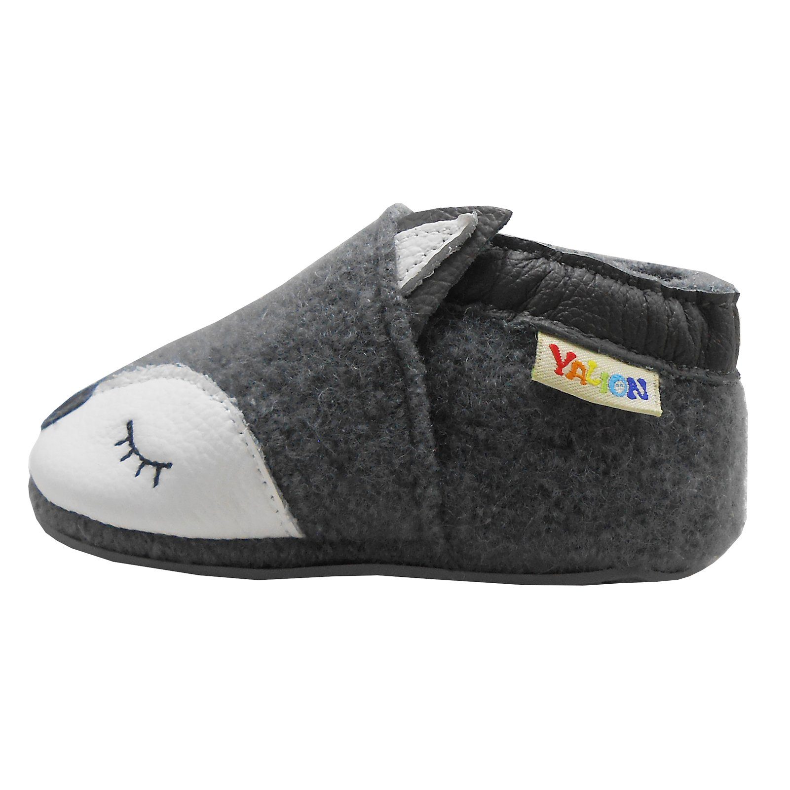 Yalion Krabbelschuh Filz Hausschuhe aus 100% Schafwolle, fuchs, grau Krabbelschuh warm halten