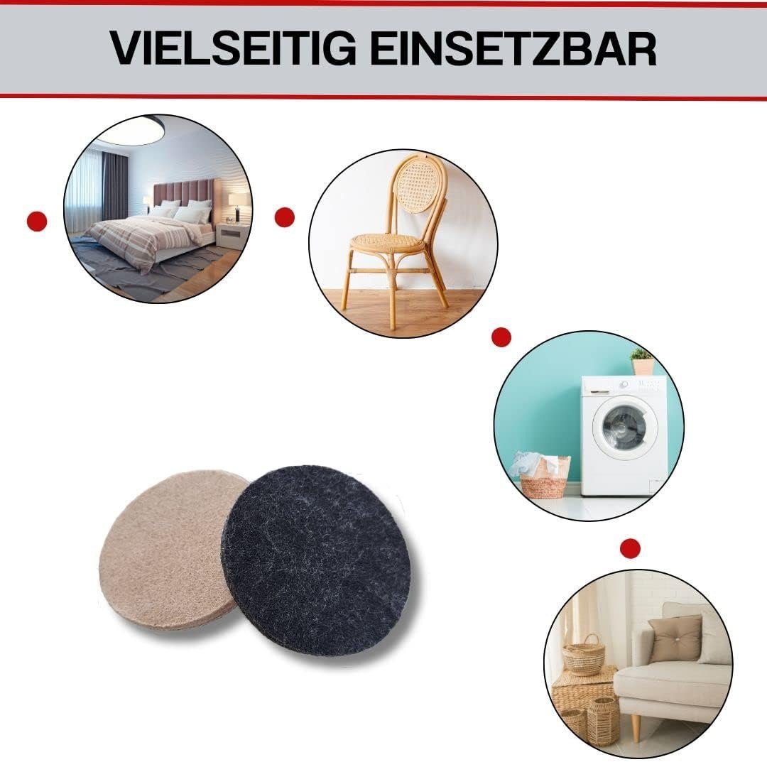 ToCi Filzgleiter Filzgleiter 300 Stk. Schwarz/Beige Mix selbstklebend Möbel Bodenschutz