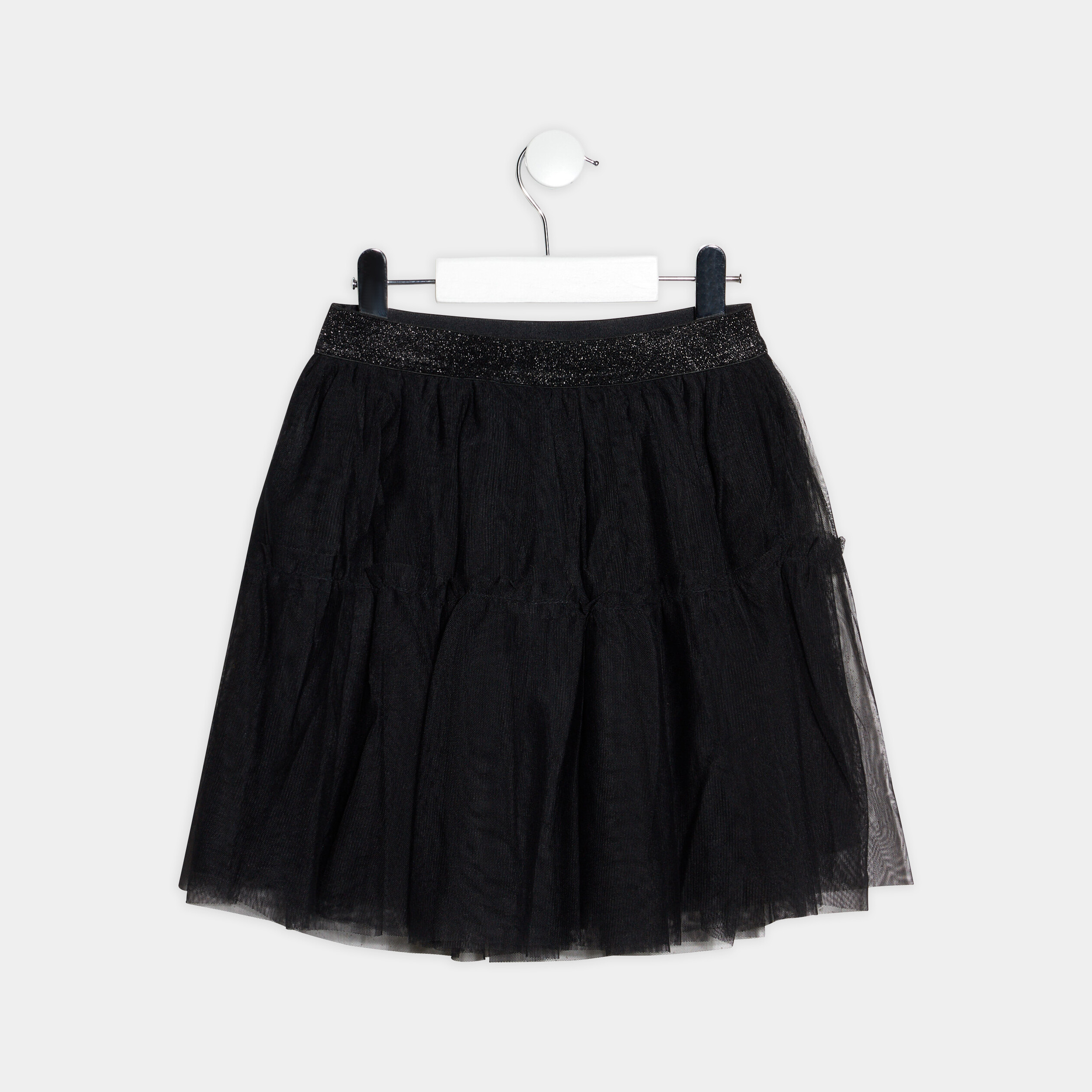 Jupe volantée en tulle noir fille | La Halle