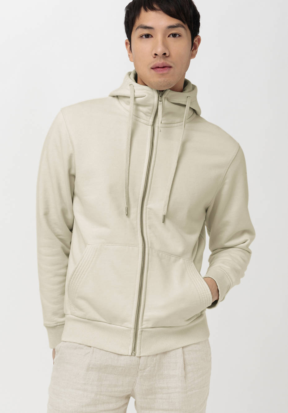 Zip-Hoodie aus reiner Bio-Baumwolle