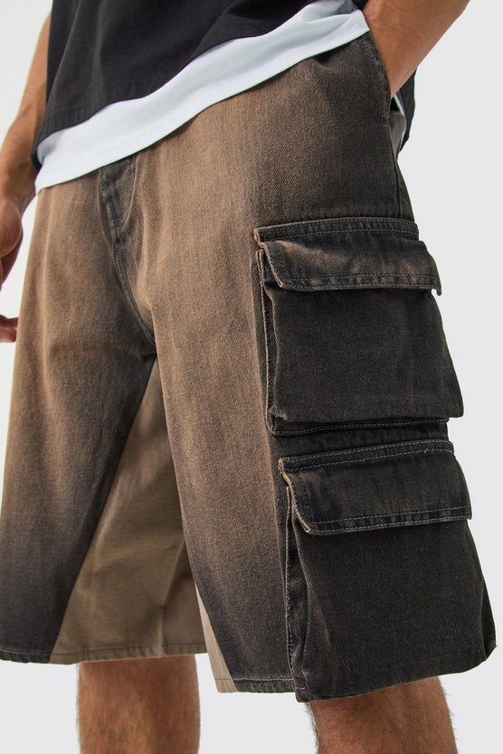 Jeansshorts mit Cargo-Taschen