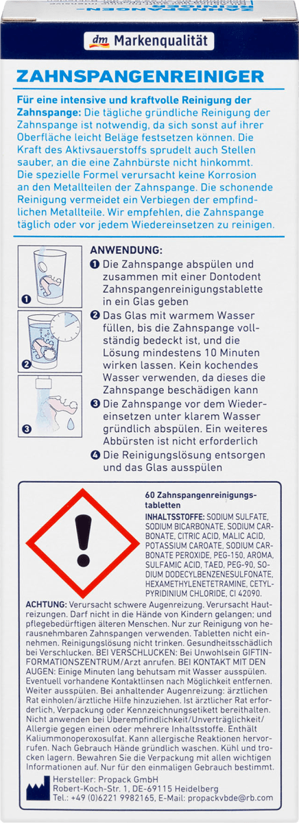Zahnspangenreiniger Tabs, 60 St