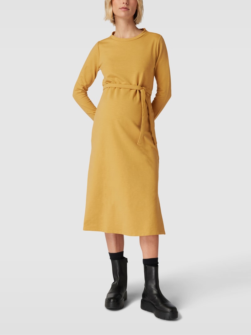 Umstands-Sweatkleid mit Seitenschlitzen Modell 'jada' in senfgelb