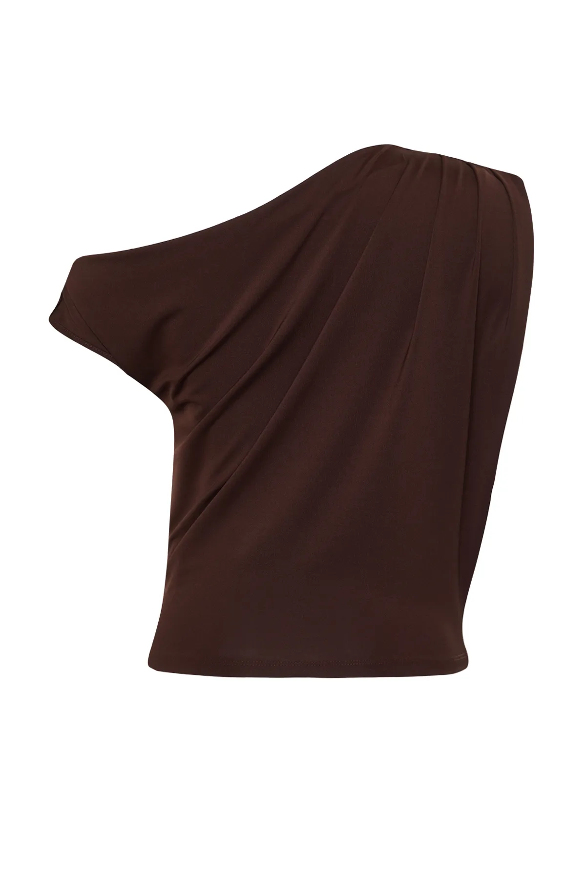 Trendyol Collection  Braune Regular/Normal Fit Asymmetrischer Kragen Ärmellose Stretch-Strickbluse TWOSS24BZ00396