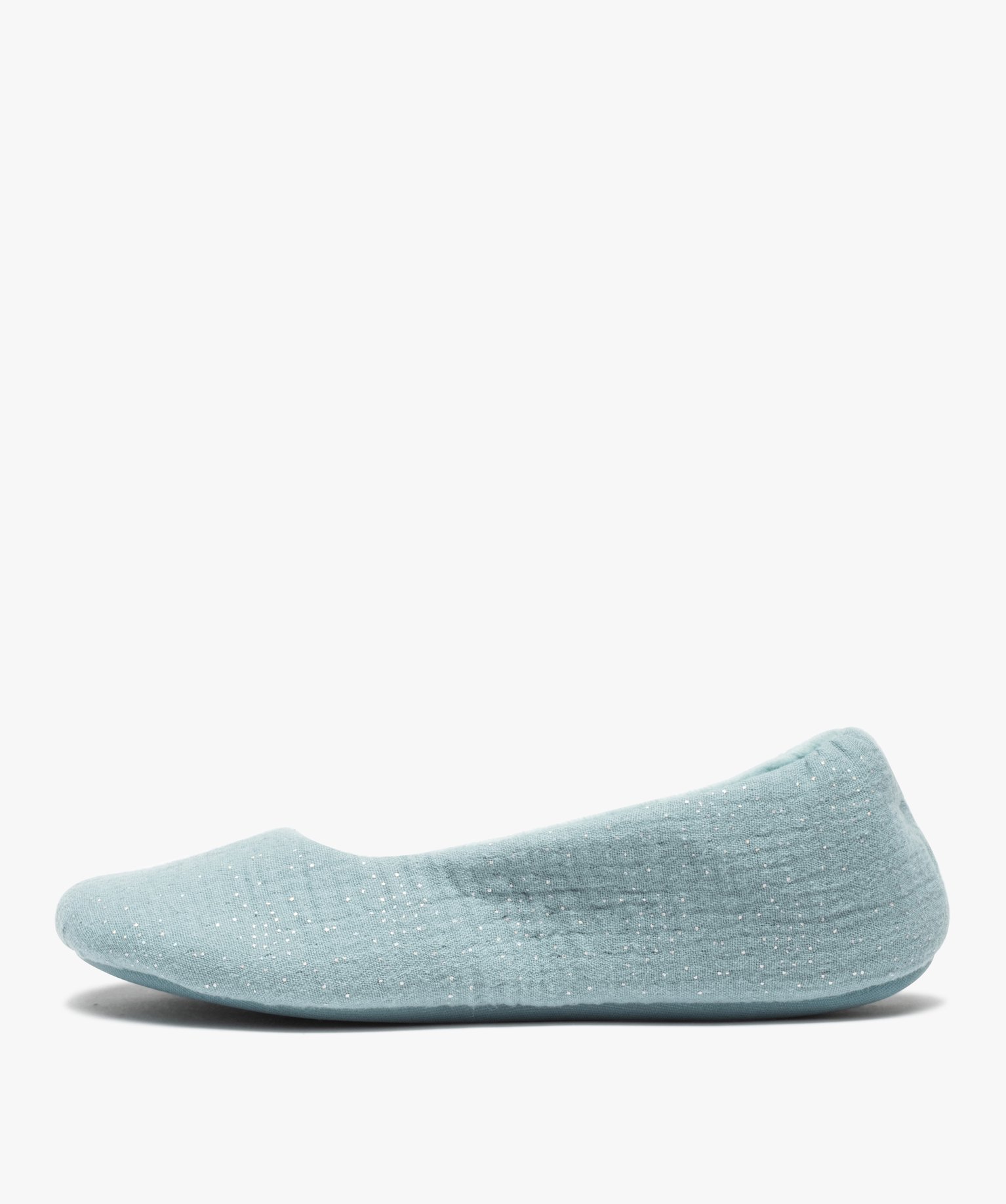 Chaussons femme ballerines en mousseline pailletée - Dim bleu | GEMO