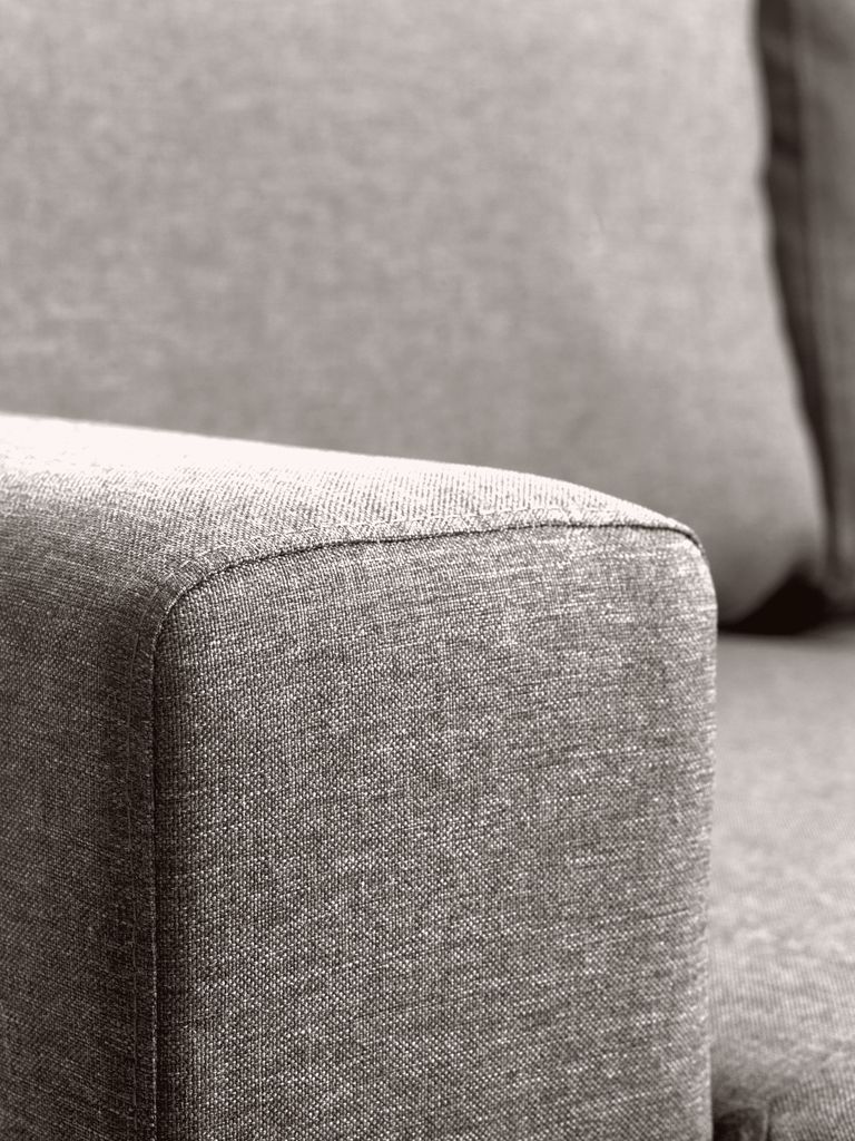 MARSLEV Sofa rozkładana z szezlongiem MARSLEV jasnoszara tkanina
