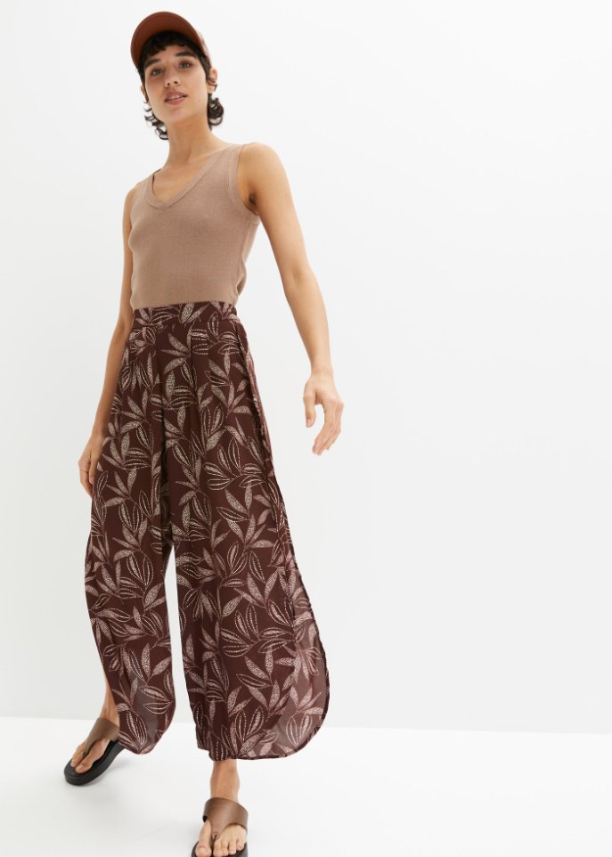 Palazzo-Hose mit Schlitz