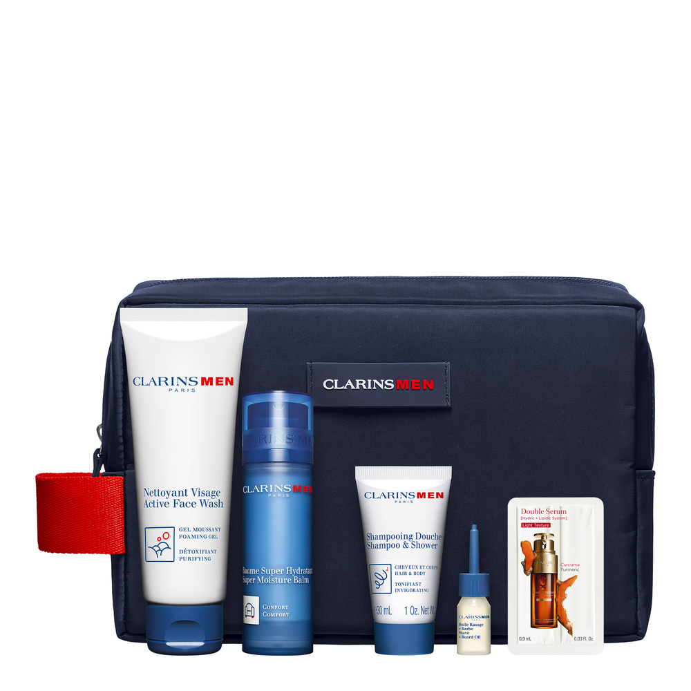 Clarins Coffret ClarinsMen Baume Super Hydratant & Nettoyant Exfoliant Coffret Noël Soin homme